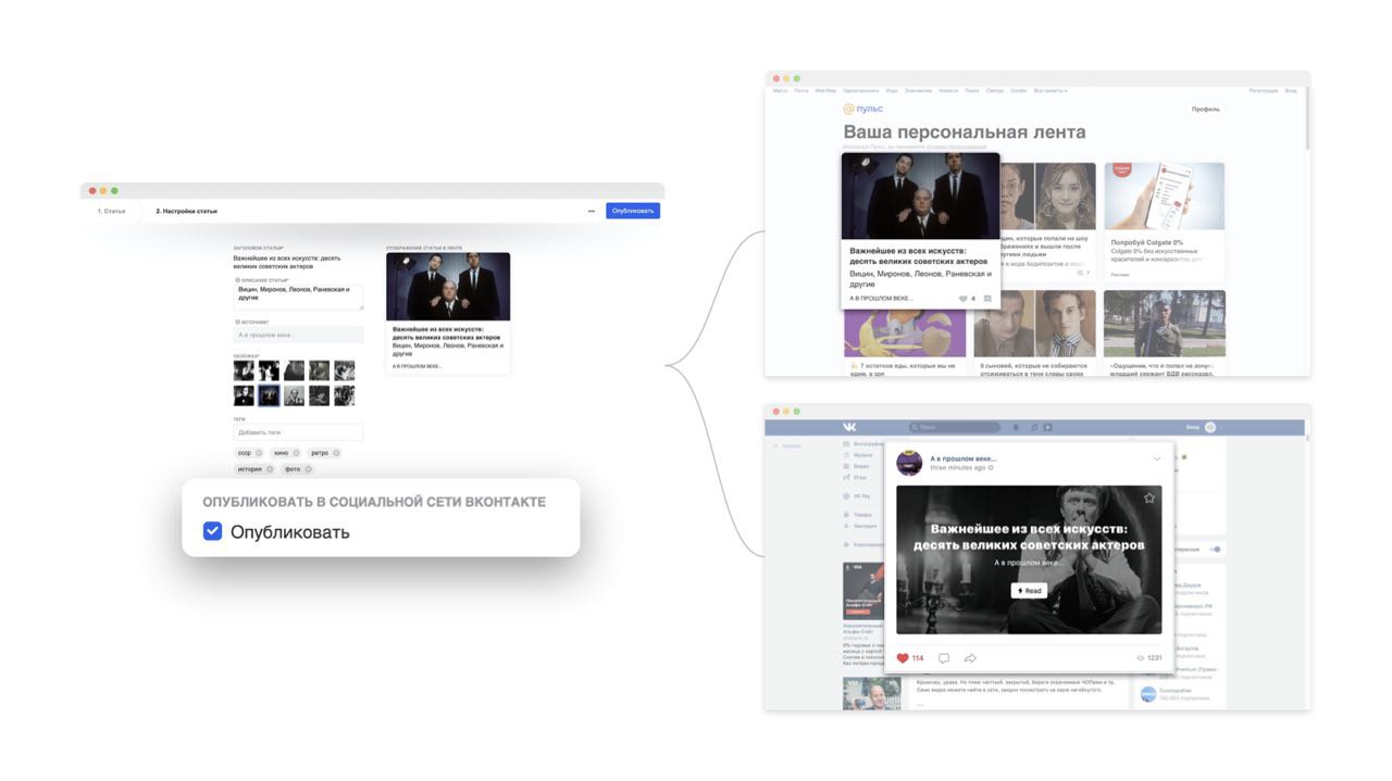 Публикация контента на платформе Пульс Публикация контента на платформе Пульс